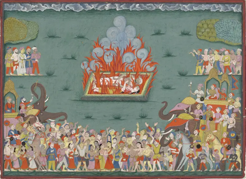 The Cremation of Peshwa Madhavrao I and the Sati of his Wife Ramabai